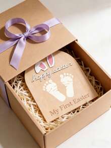 1 Set DIY Oster Fußabdruck Kunst Holz Meilenstein Karten, Oster Souvenirs - perfekt für Baby Partys, Dekorieren Ihrer Baby's erste Oster Party, Herstellen von Feiertags Foto Requisiten, Gestalten des Familien Feiertags Tisches oder als wertvolle Erinnerungsstücke ausstellen. - Verschiedenfarbig - Übersicht 7