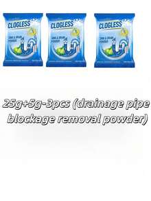 JAYSUING 1pc/3pcs/5pcs/10pcs Drain Cleaner Powder, Suitable For Kitchen, Bathroom, Christmas, Cleaning Products, Christmas Gifts, Drain, Toilet, Kitchen Clogged Pipe Deodorizer, Household Cleaning. Pour An Appropriate Amount Of Powder Into The Clogged Sink Or Drain, Wait 15-30 Minutes For It To Dissolve, Then Flush The Drain With Hot Water To Clear The Blockage. - Powdery - View 15