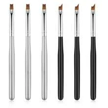 French Tip Nail Brushes Set Oblique Head Nail Brushes Moon Shape French Brush Oblique Head French Tip Nail Brushes French Manicure Brush Wood Handle Painting Drawing Brush For Nail - 珊瑚橙 - 查看 2