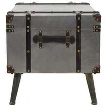 table basse vidaXL en MDF et aluminium 102 x 51 x 47,5 cm - Argent - Voir 1