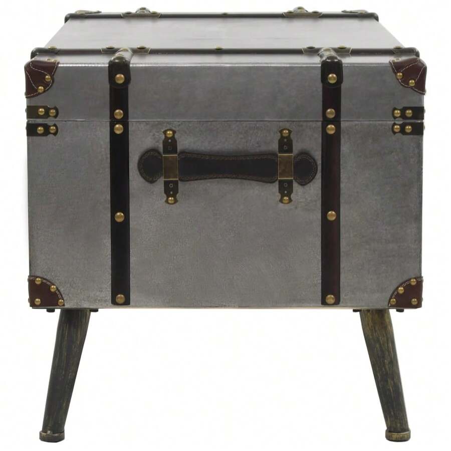 table basse vidaXL en MDF et aluminium 102 x 51 x 47,5 cm - Argent - Voir 1