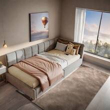 Sofa, Upholstered Bed, Sofa Bed 90 X 200 Cm, Sofa Bed, Single Bed, Cream-Colored Single Bed Made Of Velvet With Hydraulic Lifting Mechanism, Youth Bed With Storage Space Under The Bed - 灰色 - 查看 4