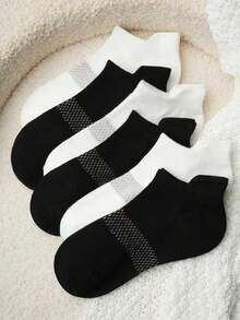 5/10双装女士加厚踝袜 - 透气休闲低帮运动袜，适合跑步和各种季节的运动 - 彩色 - 查看 3