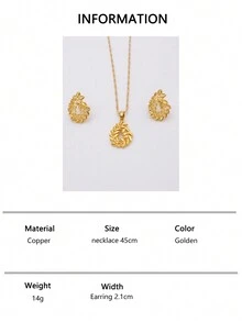 Nuevo conjunto de joyería africana dorada, collar/colgante/aretes de novia de boda de Dubai, conjunto de regalo para mujeres - Dorado - Ver 15