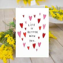 一套趣味情人节贺卡，真挚感谢卡，可爱手写风格，送给她的感恩礼物 - 彩色 - 查看 4