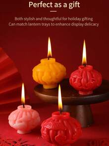 1 pieza Farol chino con vela, vela de cera de soja con aroma rojo/naranja/rosa en 3 colores, sin humo, decoración para Año Nuevo, boda, vacaciones, regalo, pequeño farol rojo con vela, vela para ambiente festivo, vela para el Día de San Valentín, vela linda y divertida, regalo para él/ella - Multicolor - Ver 10