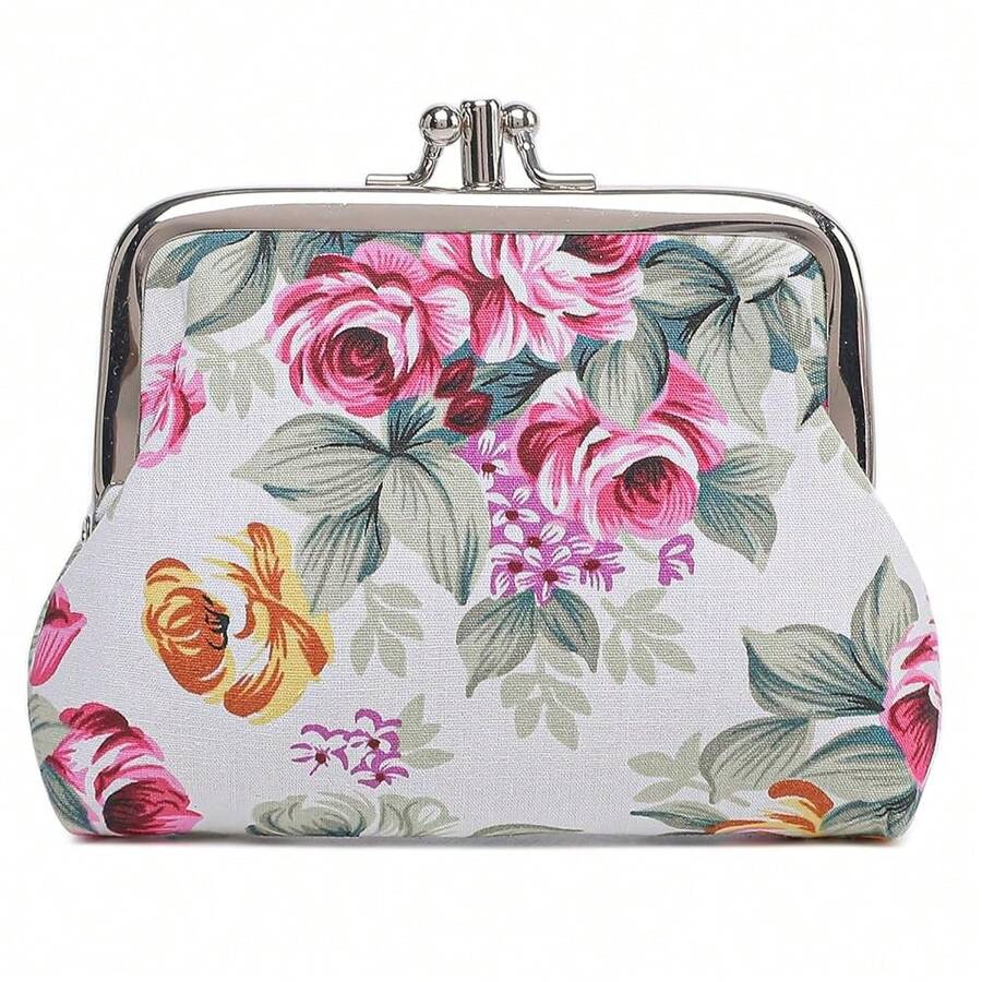Cute Floral Buckle Coin Purses Vintage Pouch Kiss-Lock Change Purse Wallets…-390 - 24 - View 1