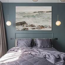 Arte de pared oceánico, impresión costera verde apagada, pintura de paisaje marino, arte de pared en lienzo, póster, decoración de pared moderna para chicas adolescentes, decoración de hogar funky xinch(xcm) - transparente - Ver 8