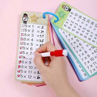 1PC Multiple Types Of Multiplication, Division, Addition, Subtraction Writing And Erasure Activity Cards, Marked Laminated Math Flash Cards, Reusable Learning Tools For Students, Necessary Educational Toys For Grade 2, 3 And 4 Students, Birthday Gifts, Holiday Gifts, Christmas Gifts Suitable For Relatives, Brothers And Sisters, Friends, Classmates And Colleagues