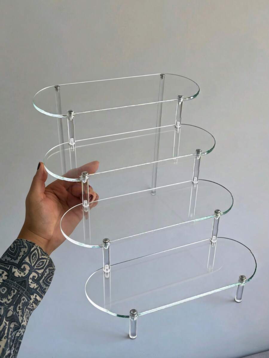 1pc Acrylic Display Stand, Multi-Tiered Display Holder, Home Storage Organizer, Product Display For Perfumes, Cosmetics, Collectibles, Toys, Party Decorations.,Birthday PartyDesktop Display Shelf,Wedding Decor,Wedding Party Supplies,Wedding Accessories. - Multicolor - View 1