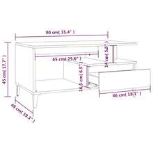vidaXL Tavolo basso Gris béton 90x49x45 cm Bois d'ingénierie - Grigio - Visualizzare 9