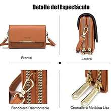 Bolsa Bandolera para Mujer, Bolsa Crossbody con Cinturón Ajustable, Bolso Cruzada con Cierre, Bolsas Pequeñas del Casual, Chica y Ligero, Bolso de Hombro Múltiples Maneras de Llevar para Dama - Marrón - Ver 3