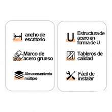 Escritorio De Oficina Minimalista Para Computadora - Blanco - Ver 10