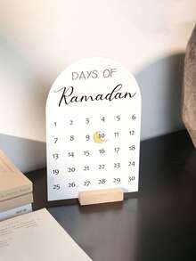 1 Lịch đếm ngược Ramadan và Eid Hồi giáo, Lịch để bàn trang trí theo dõi ngày lễ Eid tự làm theo phong cách cổ điển, Thích hợp cho gia đình, bàn làm việc văn phòng trong tháng Ramadan. - Nhiều màu - Xem 4