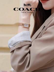 Coach Cadie White Mother Of Pearl Calfskin Leather Women's Watch - 棕色 - 查看 12