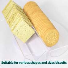 透明亚克力长方形饼干/糕点托盘（可选V形/U形），马卡龙展示架，适用于家庭聚会食品站 - 無色 - 查看 9