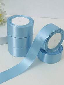 (1 Rolls Satin Ribbon) DIY Rose Flower Materials, Satin Ribbon For Cake Decoration, Gift Wrapping, Wedding, Party Bow, Graduation, Mother's Day, Birthday, Wedding Supplies, Bridesmaid Gifts, Party Favors, Back To School, DIY Hair Clips, Labor Day, Independence Day, Valentine's Day, New Year - Sky Blue - 查看 11