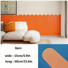 6片装柔软可重复使用自粘墙贴 - 经典设计，浅蓝色、黄色、深灰色乙烯基材质，适用于卧室和青少年房间 - 彩色 - 查看 14