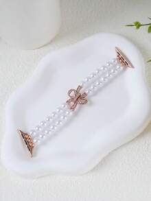 1条全新高端双排珍珠弹力表带，兼容，尺寸涵盖38mm、40mm、41mm、42mm、44mm、45mm、46mm、49mm，女士时尚款式，也兼容UltraS10/S11/9/8/7/6/5/4/3/2/1智能手环（不含手表）。是送给女友和朋友的最佳礼物，非常适合情人节、圣诞节、新年、母亲节、感恩节，也是给家人或朋友的惊喜礼物。 - 玫瑰金 - 查看 10