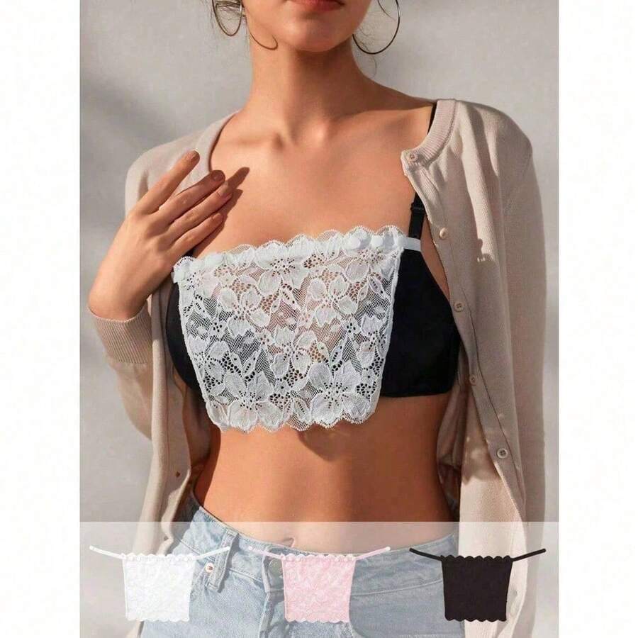 1Pc Lace Anti-Flashing Strapless Women Seamless Crop Top Chest Covering Fabric Free Shipping - Multicolor - View 1