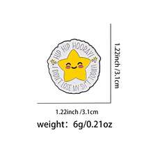 今天没哭 卡通明星语录翻领徽章 背包软珐琅徽章 女士胸针 金属首饰徽章配饰 节日礼物 - 黑色 - 查看 5