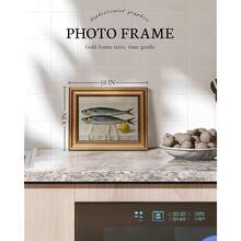 VIYYIEA Vintage Gold Framed Wall Art For Living Room, Salted Fish Canvas Prints Home Decor, Oil Painting Picture, Bedroom Wall Decor Gifts For Friends Or Family -[Salted Fish & Lemon]-(10L X 8W) - [鹹魚檸檬] - 查看 3