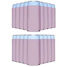 PartyPrints 25 Pack Blush Blank Slim Can Cooler Sleeves | Plain Seltzer Customizable Bulk Coolers For Beer Bottles & 12oz Tall Cans | Skinny Collapsible Drink Insulated Sleeve - 臉紅 - 查看 1