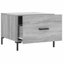 vidaXL Tables basses 2 pcs sonoma gris 50x50x40 cm bois d'ingénierie - Gris - Voir 7