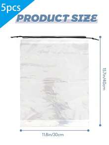 1/5/10/15pcs Travel Shoe Bags, Waterproof Transparent Drawstring Shoe Bags, Dust-Proof Portable Shoe Storage Bags, Unisex, Essential For Fitness, Vacation, Travel Organization, Shoe Covers, Dust-Proof, Ladies Storage Bags, Travel Essential, Cruise Essential, Vacation Essential - Clear - View 13