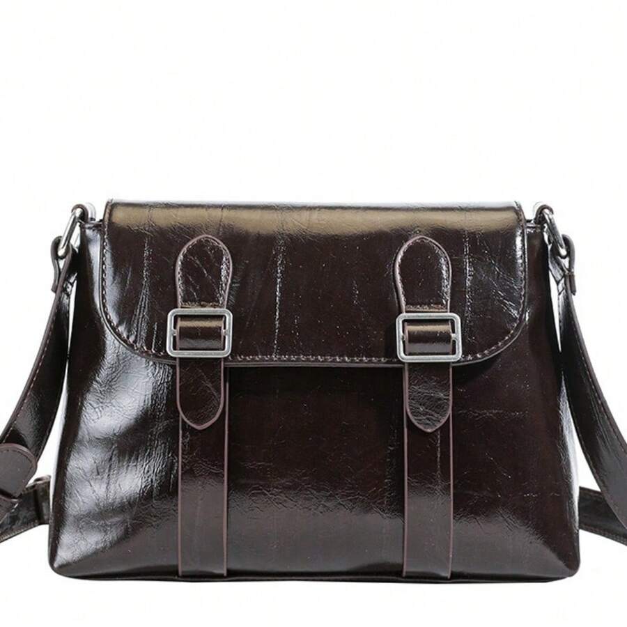 Bolso cruzado para mujer elegante y versátil diseño retro correa ajustable bolso de mensajero para primavera y verano bolso de hombro con estilo bohemio bolso bandolera de moda accesorio femenino - Café - Ver 1