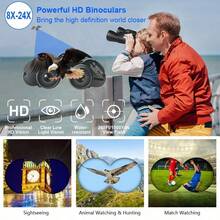 8-24x 50mm Objective Lens Binoculars - Multi-Layer Coated Aspherical Lenses BAK-4 Prisms Compact Portable For Bird Watching Outdoor Sports Concerts - Default - View 3