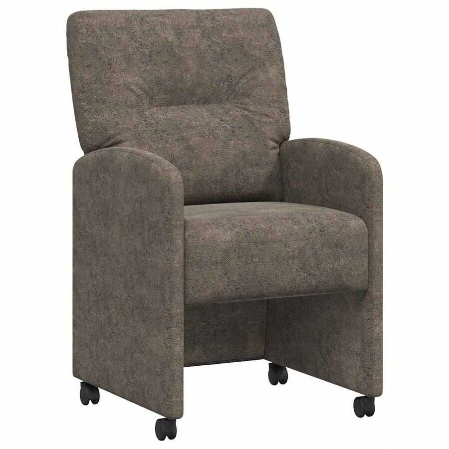 vidaXL Chaises de Salle à Manger con Roues 2 pz Gris foncé - Grigio - Visualizzare 1