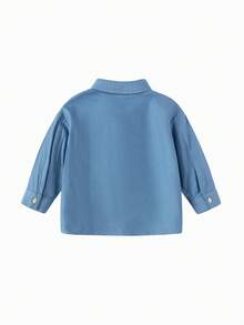 Balabala 2026 男女童格子衬衫，可爱长袖上衣，适合春季穿着 - 牛仔藍 - 查看 5