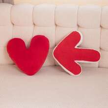 情人节创意箭头和心形毛绒抱枕，柔软羊羔绒靠垫，浪漫装饰抱枕，适用于沙发和卧室 - 彩色 - 查看 8
