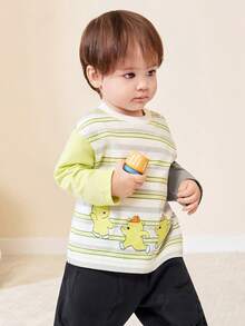 Balabala Kids' Long Sleeve T-Shirt, Cotton Cute Spring/Fall Top 2026 - Gray Green Tone - View 2