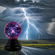 Bola mágica de ciencia ficción | Luz nocturna con luz LED alimentada por USB, control de botón, adecuada para entretenimiento, regalos de cumpleaños y festividades - Negro - Ver 6