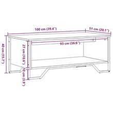 Tavolo basso vidaXL nero 100x51x40 cm in legno ingegnerizzato - nero - Visualizzare 10