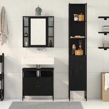 vidaXL Set di mobili da bagno 3 pz Chêne noir - nero - Visualizzare 4