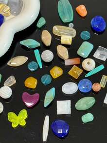 Akrylgeléfärgade Alien-pärlor i serie, DIY-handgjorda pärlmaterial för halsband, armband, telefonkedja - Multifärgad - Visa 9