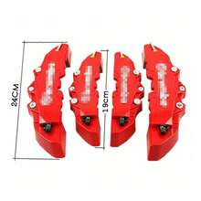 4X 3D Style Brake Caliper Covers Universal Car Disc Front & Rear Kits Red UK New - A - View 10