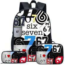 3pcs Football Themed Backpack Set (Black/Neon/Colorful), Including Pencil Case And Storage Bag - Polyester Material, Lightweight And Fashionable, Mixed Color Design - Multicolor - View 10