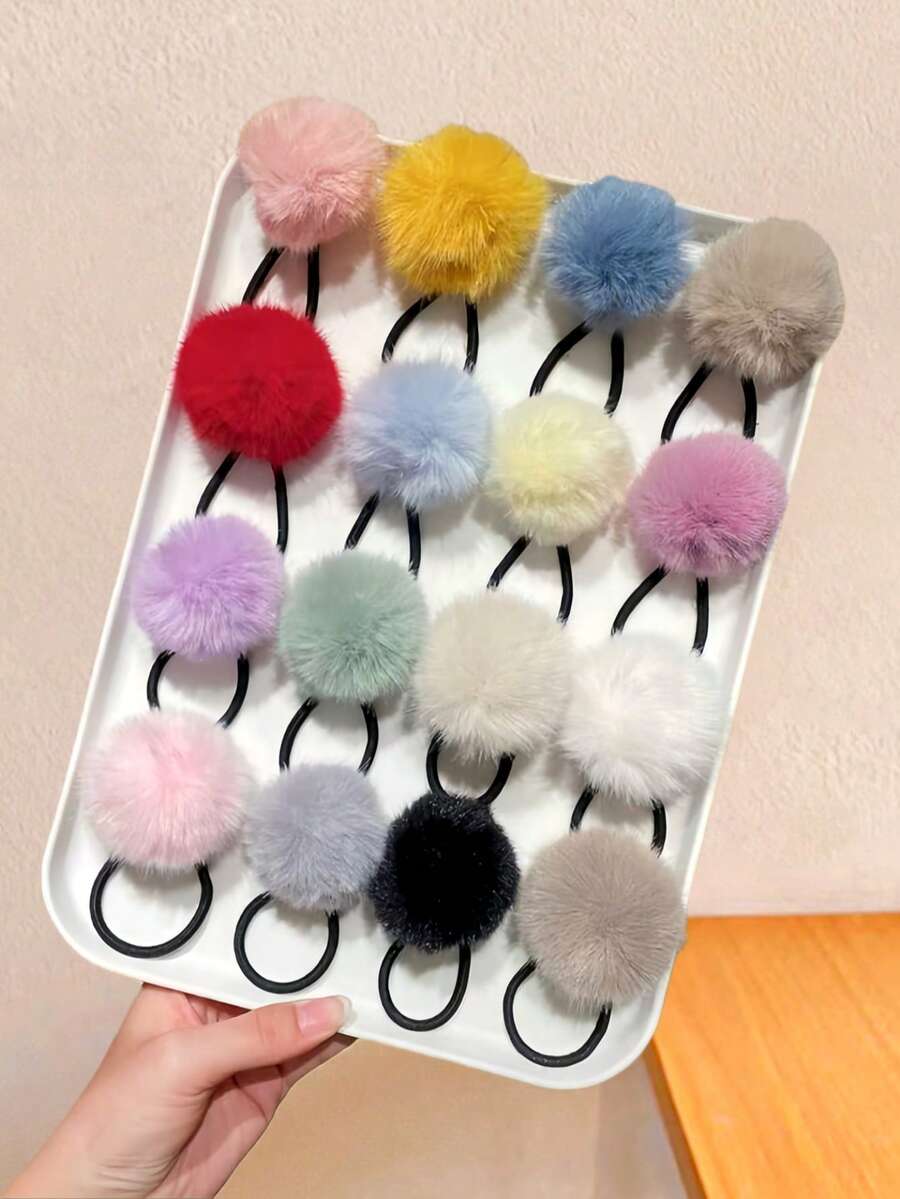 16 pièces/set Chouchous moelleux et mignons, options de couleurs multiples, essentiels pour la rentrée scolaire - convient aux filles et aux femmes, idéal pour les déplacements, les rendez-vous, les fêtes, l'école, crée facilement un look chaleureux et adorable, également excellent cadeau pour le Nouvel An 2020 et la Saint-Valentin. Accessoires pour femmes.