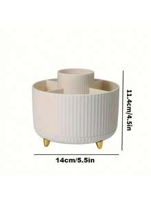 360° Rotating 5-Slot Desktop Organizer & Accessories Holder, Cute Pen Cup, Suitable For Office, School, Home (White) - Multicolor - View 9