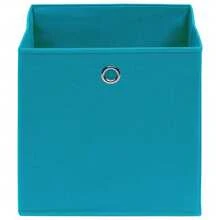 vidaXL Camerette da soggiorno 4 pz Tessuto intissé 28x28x28 cm Blu azzurro - Blu - Visualizzare 3