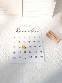 1 Lịch đếm ngược Ramadan và Eid Hồi giáo, Lịch để bàn trang trí theo dõi ngày lễ Eid tự làm theo phong cách cổ điển, Thích hợp cho gia đình, bàn làm việc văn phòng trong tháng Ramadan. - Nhiều màu - Xem 8