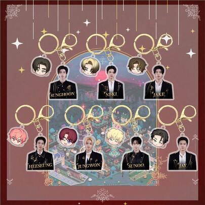 E/N-HYPEN Kpop Keychain, Kpop Fans Merch Goods, New Album & Songs, Fan Support Light Stick, Acrylic 2D Keychain, Concert Cheering Trinkets, Valentine's Day Gift, Small Gift, Collectible