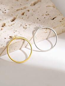 1 Pc Compact And Delicate Four-Claw Single Rhinestone Open Ring S925 Sterling Silver And Versatile Women's Rings, Suitable For Dating, Birthday Gift, New Year's Gift, Valentine's Day Gift - Four-prong Solitaire Open Ring - View 6