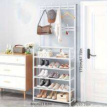 4-5层不锈钢鞋架 - 节省空间，易于组装，专为玄关和卧室设计，简约独立式鞋柜 | 现代鞋履收纳架 | 结构坚固，多功能挂钩，是家庭、客厅和宿舍的理想收纳方案，拥有充足的储物空间 - 彩色 - 查看 13