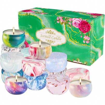 Set de 16 Velas Aromaticas 100% Cera de Soya Natural Velas Perfumadas Regalo Mujer Alivio Antiestrés ayudar a dormir Velas de Aromaterapia para Yoga Baño Madre Navidad Día de San Valentín 16
