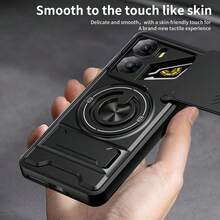 Ốp lưng bảo vệ có chân đế xoay 360° và nắp trượt che camera cho ZTE Nubia NEO 3 5G, ốp lưng hai lớp siêu bền chống sốc. - màu đen - Xem 9